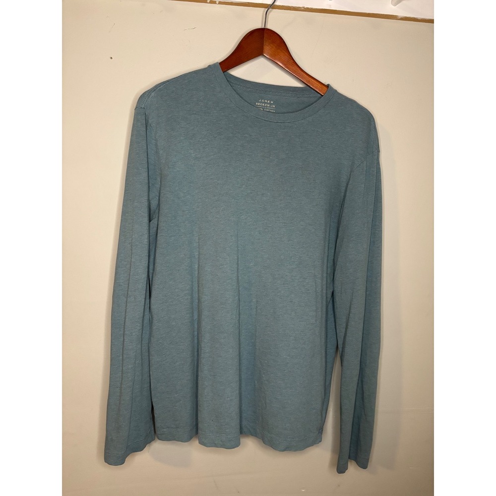 J.Crew Broken-In Long Sleeve Tee Blue Cotton Casual Basics Medium